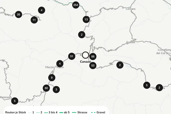 Kartenausschnitt Canazei