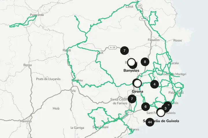 Kartenausschnitt Provinz Girona